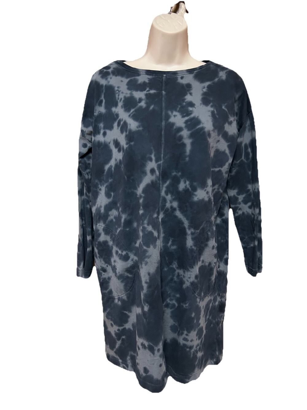 J.Jill Pure Jill sz S Dress Cloud Tie-Dyed Knit Long Sleeve Blue PureJill D26